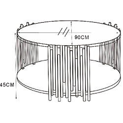 Homy France Table Basse ronde STICK Chrome et plateau en verre BLANC D90 H45 cm pas cher