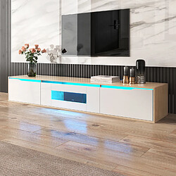 Avis Okwish Meuble TV suspendu LED - Naturel