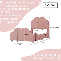 Acheter OKWISH Lit enfant 90x200 cm - Lit velours - Rose