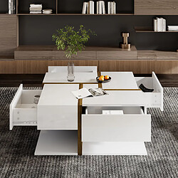 Avis Okwish Table basse carrée - Blanc bois