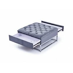 Homy france Pouf-coffre à tiroirs - Gris