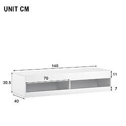 Acheter Okwish Meuble TV suspendu LED - Blanc