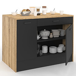 Idmarket ILOT CENTRAL LINO BOIS/NOIR