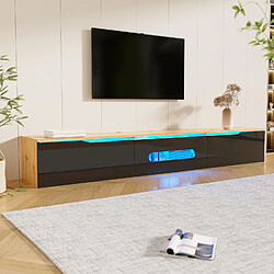 Okwish Meuble TV mural LED - Noir