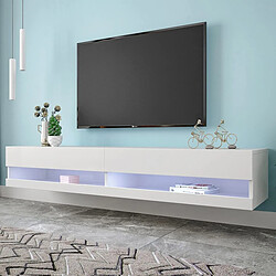 Avis Okwish Meuble TV suspendu LED - Blanc