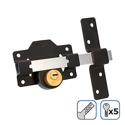 Serrure de sécurité EDM 85192 Noir nickel 83 x 170 mm Ø26 mm