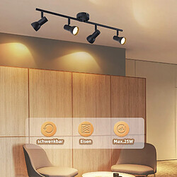Nettlife Spot GU10 4 lampes - Noir pas cher