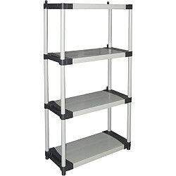 Étagere plastique - TOOD - 4 tablettes - Charge 80 kg par tablette - 80x40x168 cm - Noir/gris