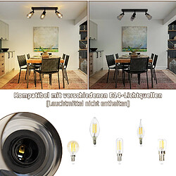 NETTLIFE Plafonnier Spot 3 Flammes Noir Industriel E14 Plafonnier Pour Salon