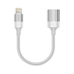 Swissten Adaptateur OTG iPhone Lightning Mâle vers USB Femelle Blanc