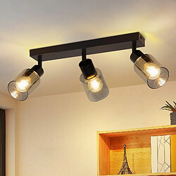 NETTLIFE Plafonnier Spot 3 Flammes Noir Industriel E14 Plafonnier Pour Salon