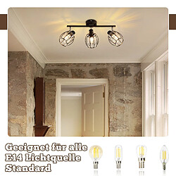 NETTLIFE Plafonnier Spot 3 Flammes Rétro E14 Plafonnier Abat-jour Cristal Hôtel