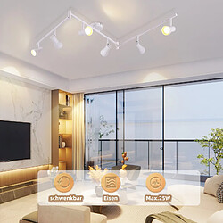 Spot de plafond NETTLIFE 6 flammes blanc GU10 en métal pour chambre à coucher et couloir