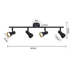 Acheter Nettlife Spot GU10 4 lampes - Noir