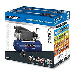 Compresseur - MECAFER - 425793 - Bleu - 24 L - 2HP - 8 bar