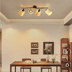 Nettlife Spot plafond 4 lampes - Noir pas cher