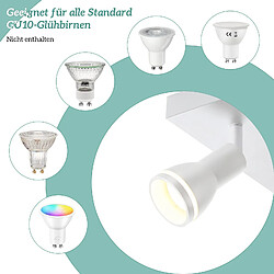 NETTLIFE Plafonnier LED 4 Spots de plafond : modèles carrés plafonnier Blanc Spot mural orientable GU10 intérieur métal, sans ampoule