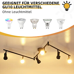 Plafonnier NETTLIFE 6 lampes GU10 noir en métal pour chambre et couloir