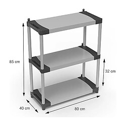 Tood Étagère colonne plastique - Noir