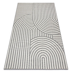 RUGSX Tapis SIZAL FLAT 49376637 Rayures cercles gris crème 160x230 cm