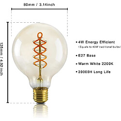 Nettlife lot de 3 ampoules LED E27 vintage