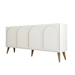 Concept Usine Buffet 4 portes design arrondi crème 180x81cm LISTER