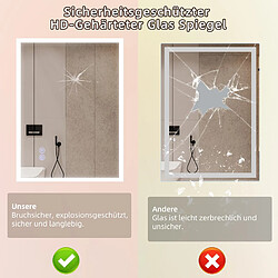 Acheter NETTLIFE Miroir avec lumière - 60x80cm Miroir mural LED Verre antidéflagrant Miroir de salle de bain avec miroir tactile