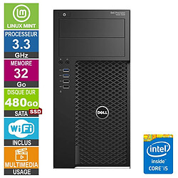 Dell Precision T3620 i5-6400 3.30GHz 32Go/480Go SSD Wifi Linux MINT