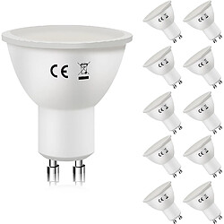 Nettlife lot de 10 ampoules LED GU10 - Blanc chaud 3000K