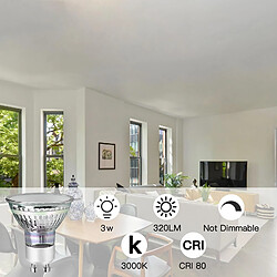 Nettlife ampoule LED GU10 blanc chaud 3 W