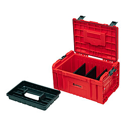 Qbrick System PRO Toolbox 2.0 RED ULTRA HD Custom Mallette à outils 450 x 260 x 240 mm 19 l empilable IP54 avec 3 compartiments et plateau de rangement