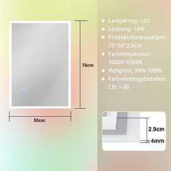 Acheter Nettlife Miroir de salle de bain lumineux LED - Blanc