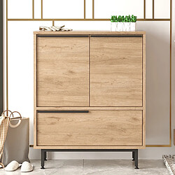 Concept Usine ABIO - Meuble à chaussures à 3 portes couleur noyer