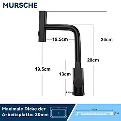 Acheter Robinet de cuisine extractible NETTLIFE - Mitigeur d'évier 360° avec douchette en acier inoxydable, 2 modes de pulvérisation