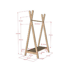 Vipack Portemanteau mural bois - Marron