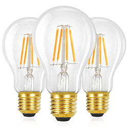 Nettlife pack ampoules LED E27 vintage A60 - Lot de 3