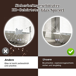 Acheter NETTLIFE Miroir avec éclairage Miroir mural LED IP44 rond 60cm avec fonction miroir tactile éclairé rond avec lumière dimmable