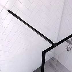 Aurlane Paroi de Douche 140x200 cm - Cadre et Bras Aluminium NOIR MAT - DARK CONTOURING