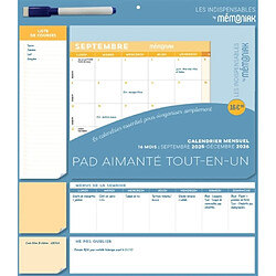 Pad mensuel aimanté tout-en-un 2026 : 16 mois, de septembre 2025 à décembre 2026
