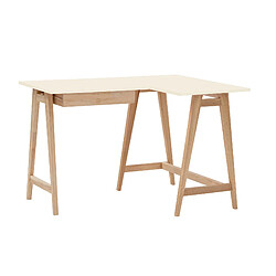 Ragaba Bureau d'angle avec tiroir - Blanc craie