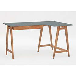 Ragaba Bureau d'angle 2 tiroirs - Gris foncé