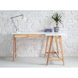 Ragaba Bureau d'angle 2 tiroirs Luka - Menthe