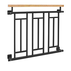 Ecd Germany Garde-corps balcon balustrade française aspect bois 100x90 cm en acier galvanisé