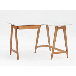 Ragaba Bureau d'angle Luka avec tiroir - Blanc
