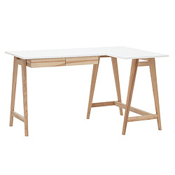 Ragaba Bureau d'angle 2 tiroirs - Blanc