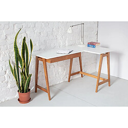 Ragaba Bureau d'angle 2 tiroirs - Gris foncé