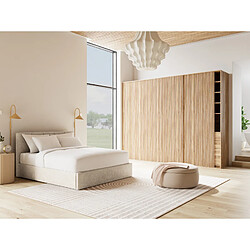 Bestmobilier Beanie - lit coffre - 160x200 cm - en velours - sommier inclus