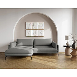 Lisa Design Carlos - canapé d'angle gauche 4 places ultra moelleux en tissu texturé