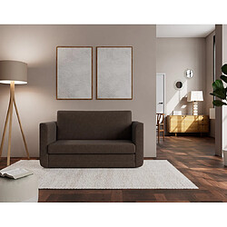 Bestmobilier Isana - Canapé 2 places convertible déplimousse avec accoudoirs incurvés en tissu