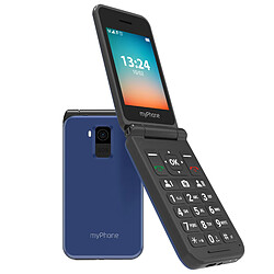 Myphone Téléphone à clapet 4G LTE Écran 2,8 pouces Double SIM Autonomie 6j Bleu nuit